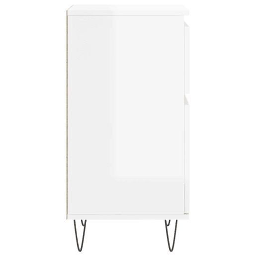 vidaXL Aparadores 2 pcs 40x35x70 cm deriv. de madeira branco brilhante