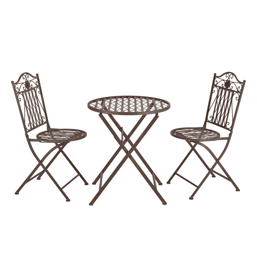 Conjunto Bistro Biella 3 peças Metal 71 x 60 cm - Castanho en.casa