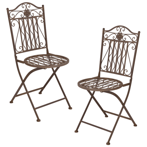 Conjunto Bistro Biella 3 peças Metal 71 x 60 cm - Castanho en.casa