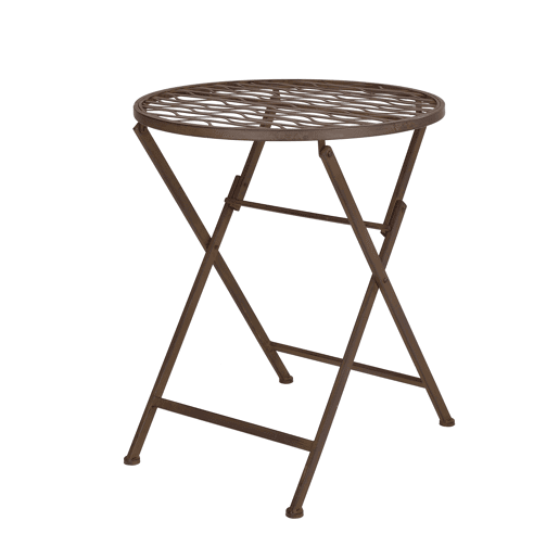 Conjunto Bistro Biella 3 peças Metal 71 x 60 cm - Castanho en.casa