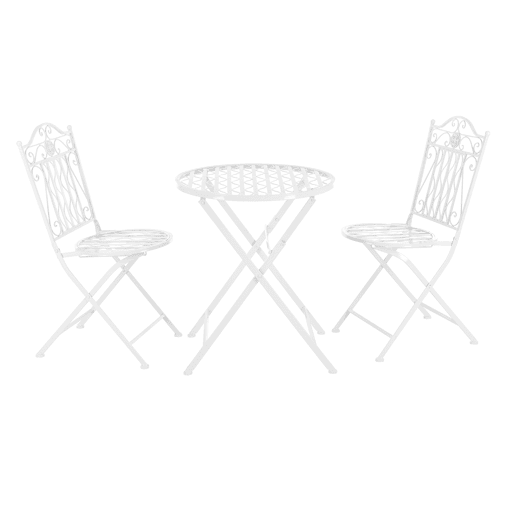 Conjunto Bistro Biella 3 peças Metal 71 x 60 cm - Branco en.casa
