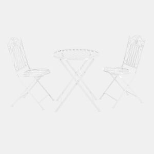 Conjunto Bistro Biella 3 peças Metal 71 x 60 cm - Branco en.casa