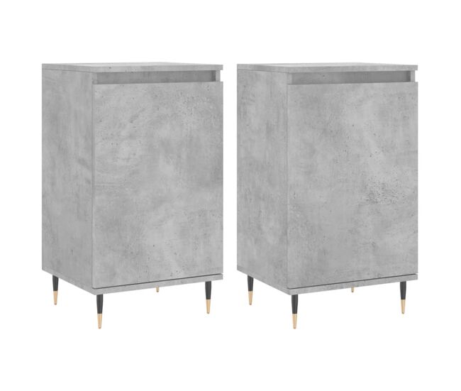 Vidaxl aparadores 2 uds madera de ingeniería gris hormigón 40x35x70 cm