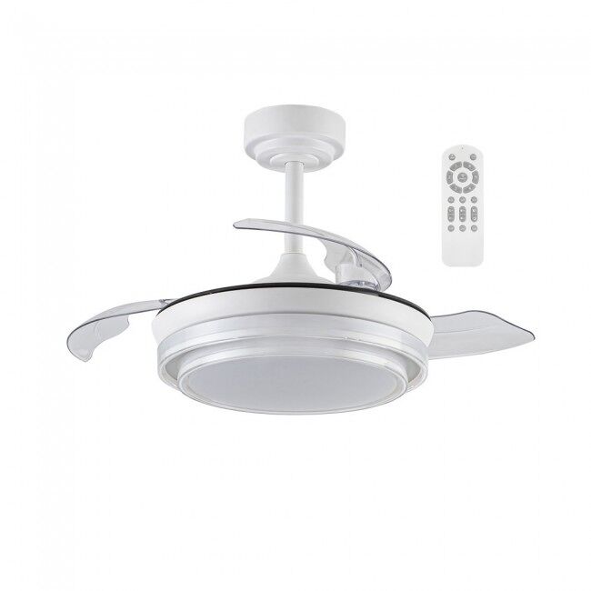 Ventilador LED aspas plegables Mesina Mini CCT Dim (46W) Acero - PC