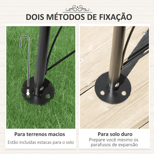 Outsunny Arco de Jardim de Metal Arco Decorativo com Desenho de Treliça para Plantas Trepadeiras para Decoração Pátio Terraço 114x30x230 cm Preto
