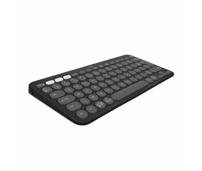 Teclado bluetooth con soporte para tablet logitech k380 francés gris grafito gris oscuro azerty