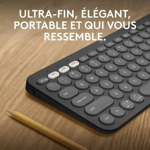 Teclado Bluetooth com Suporte para Táblete Logitech K380 Francês Cinzento Grafite Cinzento escuro AZERTY