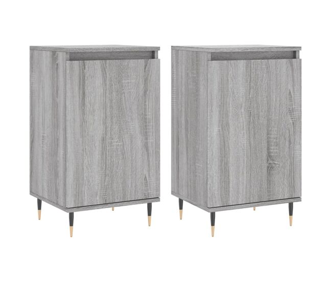Vidaxl aparadores 2 uds madera de ingeniería gris sonoma 40x35x70 cm