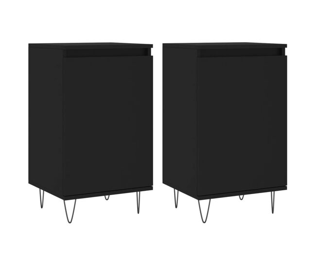 Vidaxl aparadores 2 uds madera de ingeniería negro 40x35x70 cm