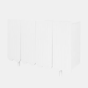 Aparador moderno - 4 portas em U com prateleiras - Branco