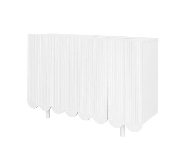 Aparador moderno - 4 puertas en forma de u con estantes - blanco