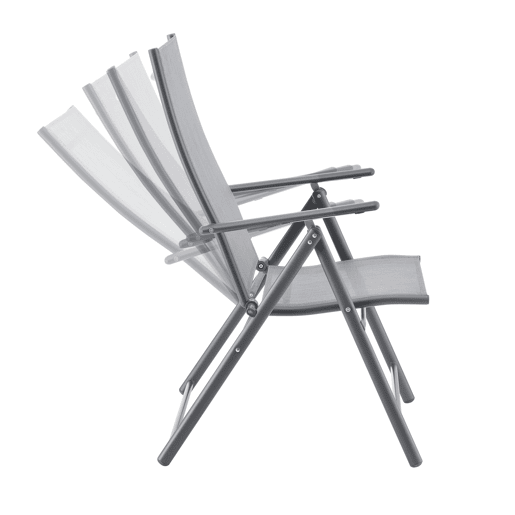 Conjunto de 2 cadeiras de jardim para exterior Kalamata Dobrável 105 x 57 x 68 cm - Cinzento claro en.casa