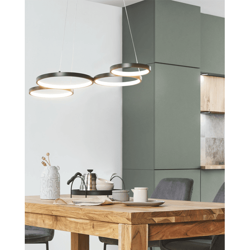 Candeeiro LED suspenso PIBOR Metal Preto
