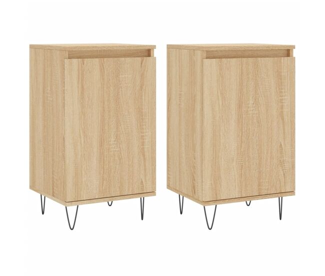 Vidaxl aparadores 2 uds madera de ingeniería roble sonoma 40x35x70 cm