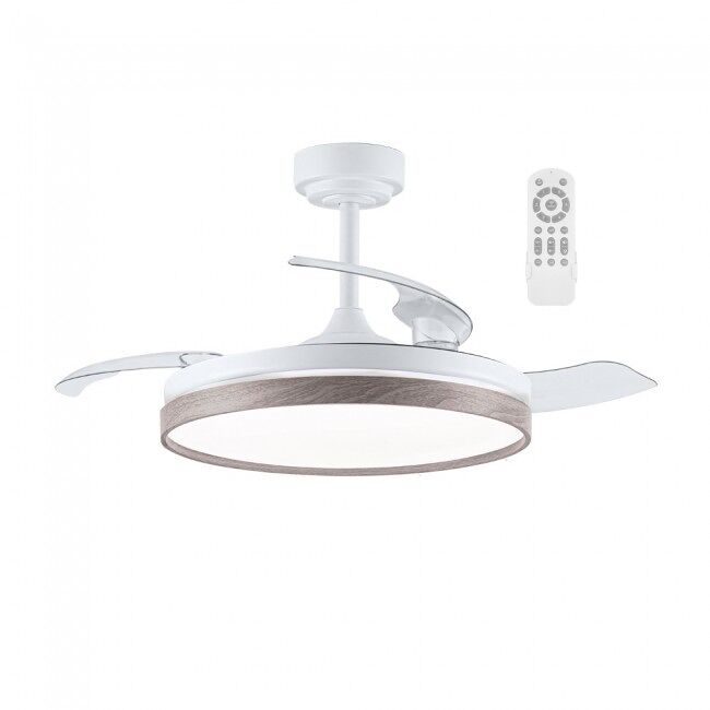 Ventilador LED aspas plegables Tamero CCT Dim (72W) Acero - ABS Nórdico