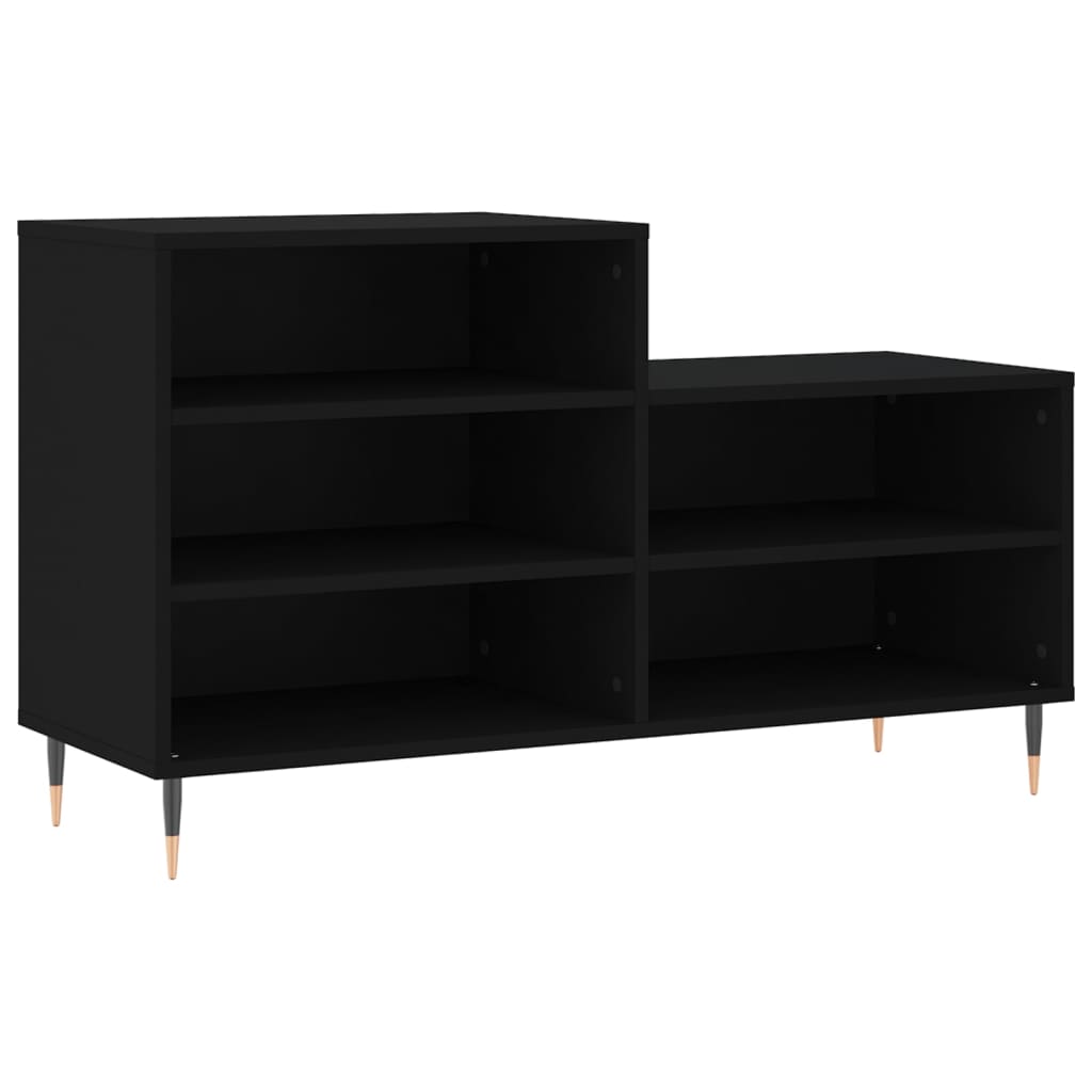 Vidaxl mueble zapatero madera contrachapada negro 102x36x60 cm