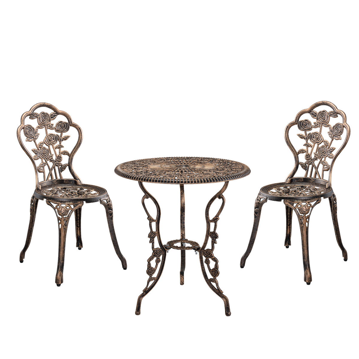 Set bistró de 3 piezas wakefield aluminio fundido 62xø59 cm bronce [casa.pro]