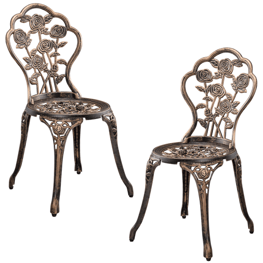 Conjunto de bistrô Wakefield de 3 peças em alumínio fundido, 62 x 59 cm Bronze casa.pro