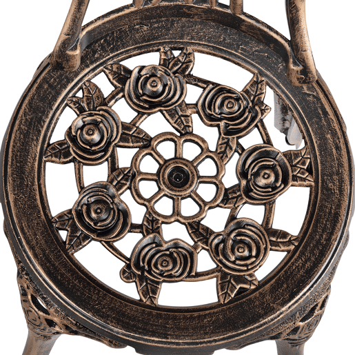 Conjunto de bistrô Wakefield de 3 peças em alumínio fundido, 62 x 59 cm Bronze casa.pro