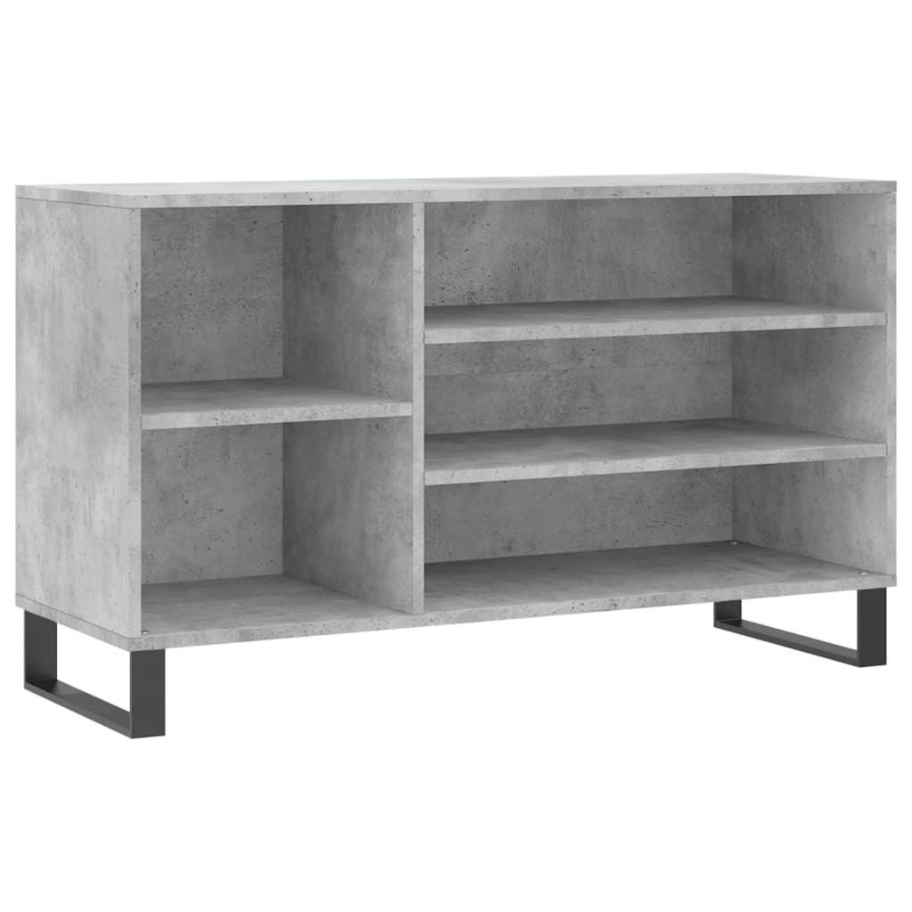 Vidaxl mueble zapatero madera contrachapada gris hormigón 102x36x60 cm