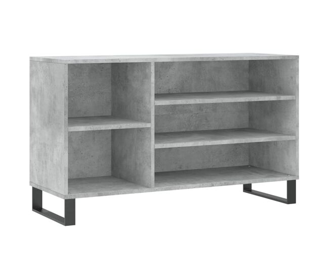 Vidaxl mueble zapatero madera contrachapada gris hormigón 102x36x60 cm