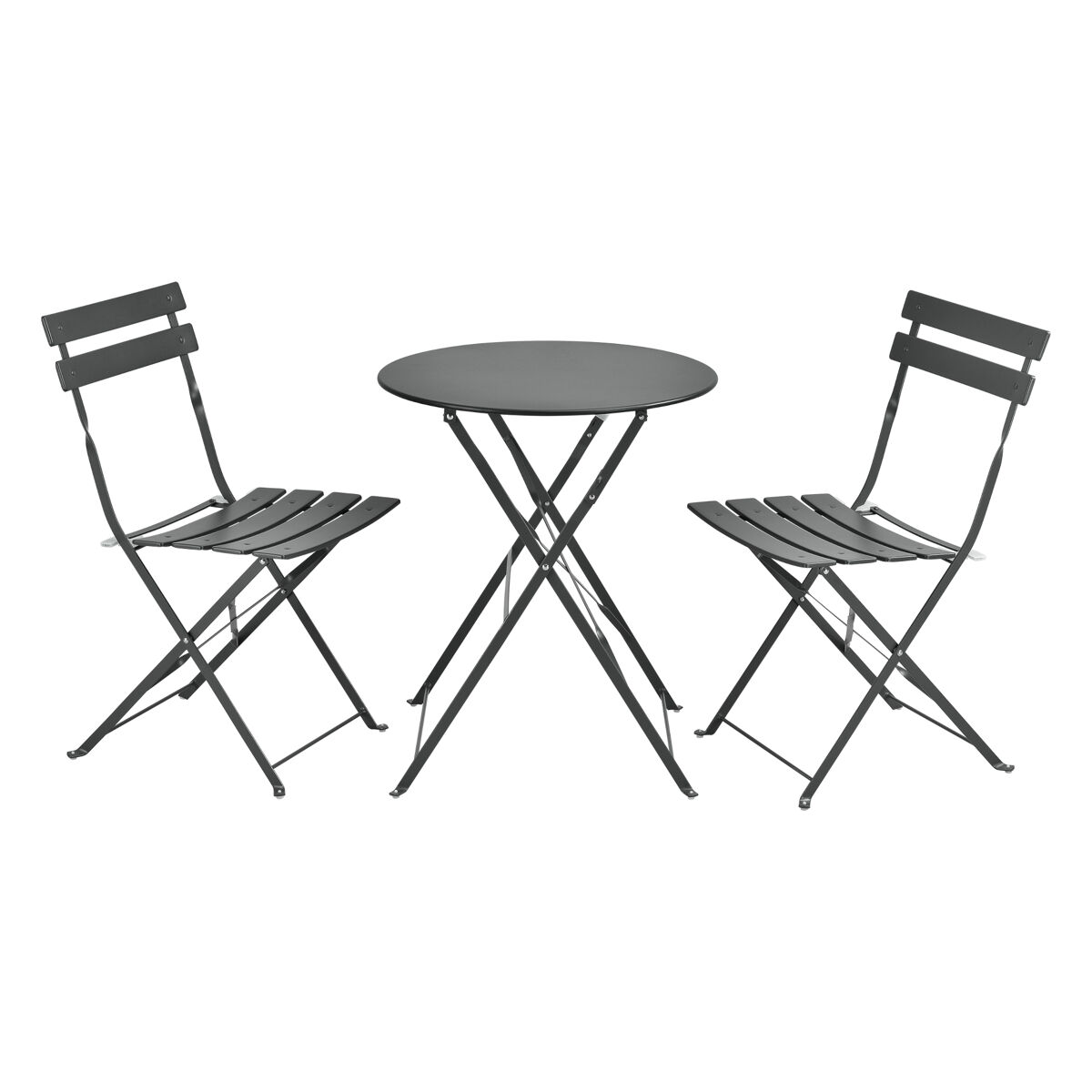 Set bistro  caprile 3-piezas plegables 71 x 60 cm - gris oscuro [en.casa]