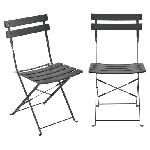 Conjunto Bistro Caprile 3 peças Dobrável 71 x 60 cm - Cinzento Escuro en.casa