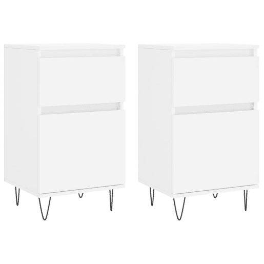 vidaXL Aparadores 2 pcs 40x35x70 cm derivados de madeira branco