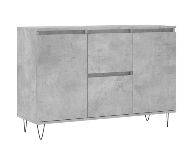 Vidaxl aparador de madera de ingeniería gris hormigón 101,5x35x70 cm