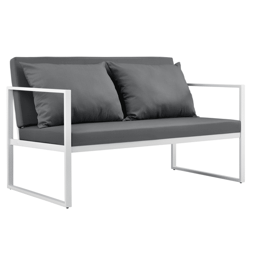 casa.pro Sofá de jardim exterior com almofada 70 x 114 x 60 cm - Branco