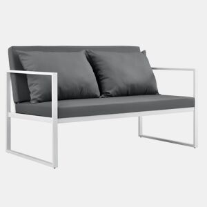 casa.pro Sofá de jardim exterior com almofada 70 x 114 x 60 cm - Branco
