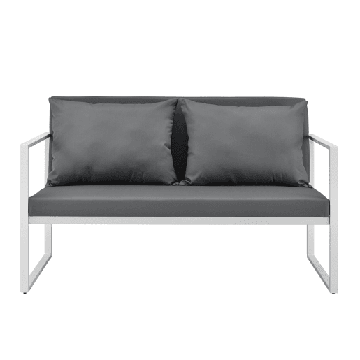 casa.pro Sofá de jardim exterior com almofada 70 x 114 x 60 cm - Branco