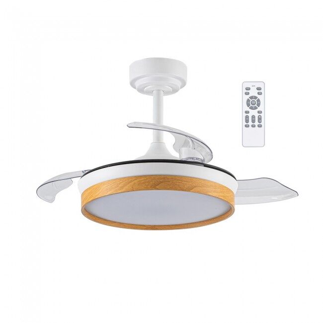 Ventilador LED aspas plegables Tamero Mini CCT Dim (46W) Acero - ABS Nórdico