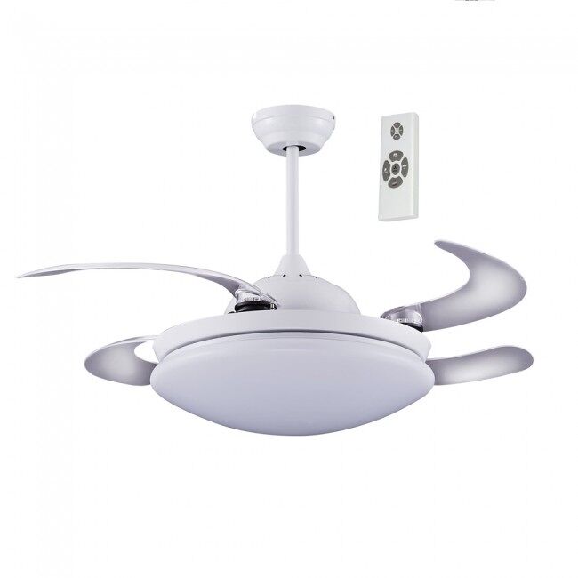 Ventilador LED con aspas plegables Twin (36W) ABS - Acero - Acrílico Moderno