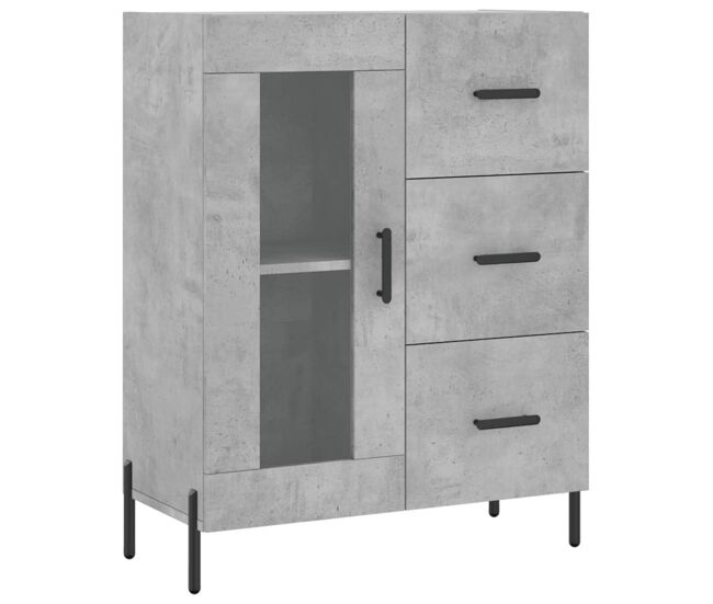 Vidaxl aparador de madera de ingeniería gris hormigón 69,5x34x90 cm