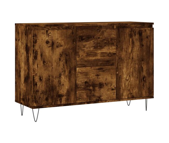 Vidaxl aparador de madera de ingeniería roble ahumado 101,5x35x70 cm