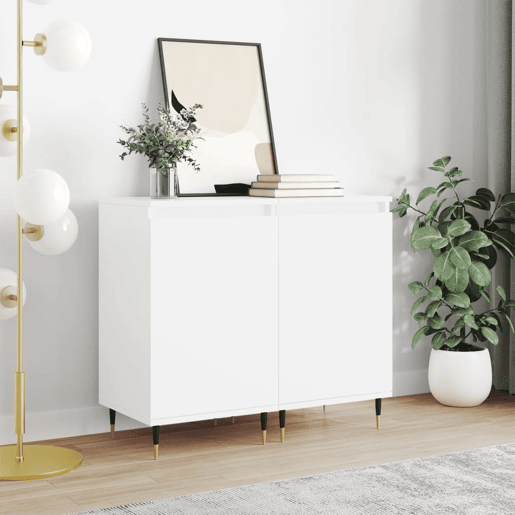 vidaXL Aparadores 2 pcs 40x35x70 cm derivados de madeira branco