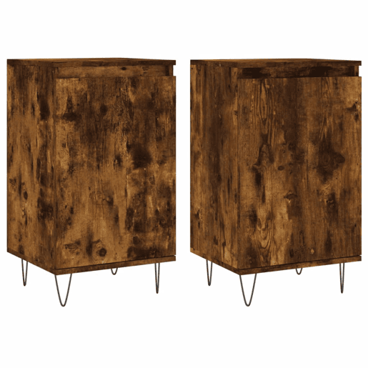 vidaXL Aparadores 2 pcs 40x35x70 cm derivados madeira carvalho fumado