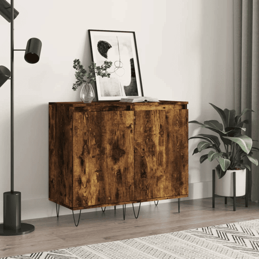 vidaXL Aparadores 2 pcs 40x35x70 cm derivados madeira carvalho fumado