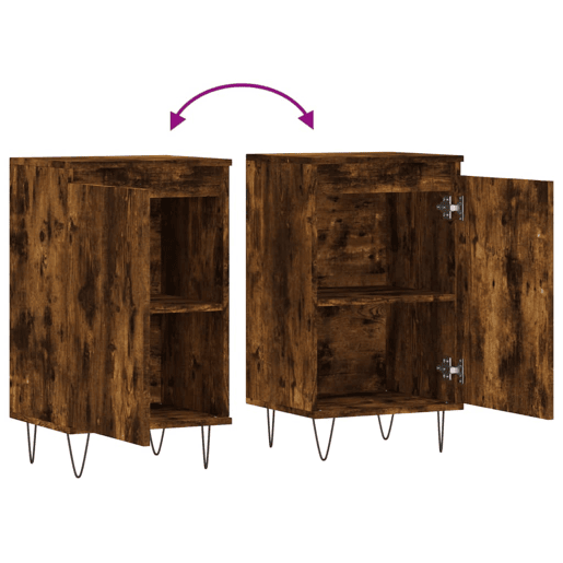 vidaXL Aparadores 2 pcs 40x35x70 cm derivados madeira carvalho fumado
