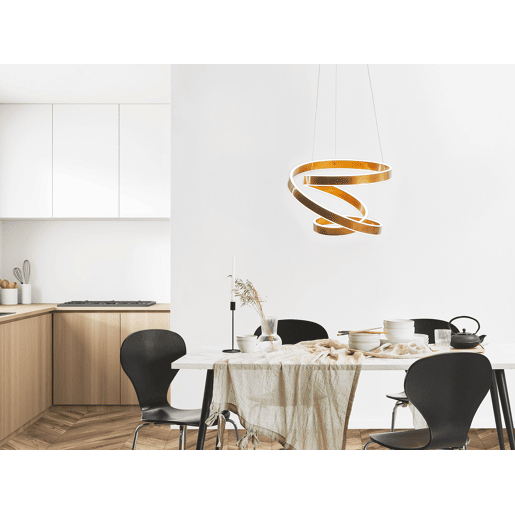 Candeeiro LED suspenso WANLI Metal Dourado Candeeiro LED suspenso WANLI Metal Dourado