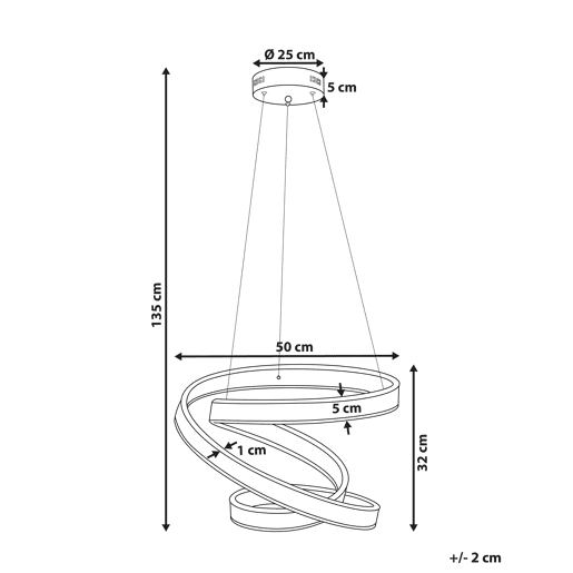 Candeeiro LED suspenso WANLI Metal Dourado Candeeiro LED suspenso WANLI Metal Dourado