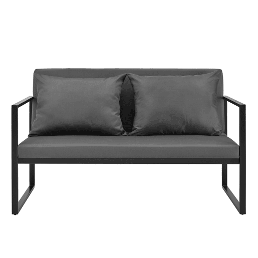 casa.pro Sofá de jardim exterior com almofada 70 x 114 x 60 cm - Preto