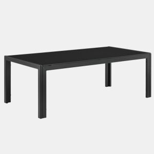 Mesa de centro de jardim Lerum em vidro ferro 100 x 50 x 35 cm - Preto casa.pro