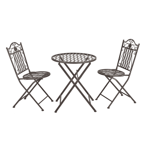 Conjunto Bistro Biella 3 peças Metal 71 x 60 cm - Verde Escuro en.casa