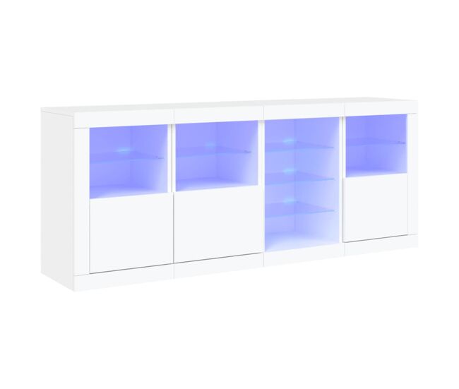 Vidaxl aparador con luces led blanco 164x37x67 cm