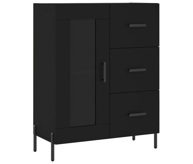 Vidaxl aparador de madera de ingeniería negro 69,5x34x90 cm