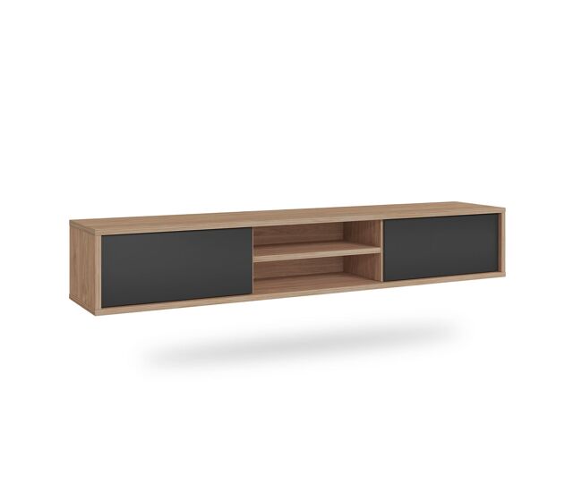 Mueble TV 2 puertas 180 cm Idra Madera y Gris