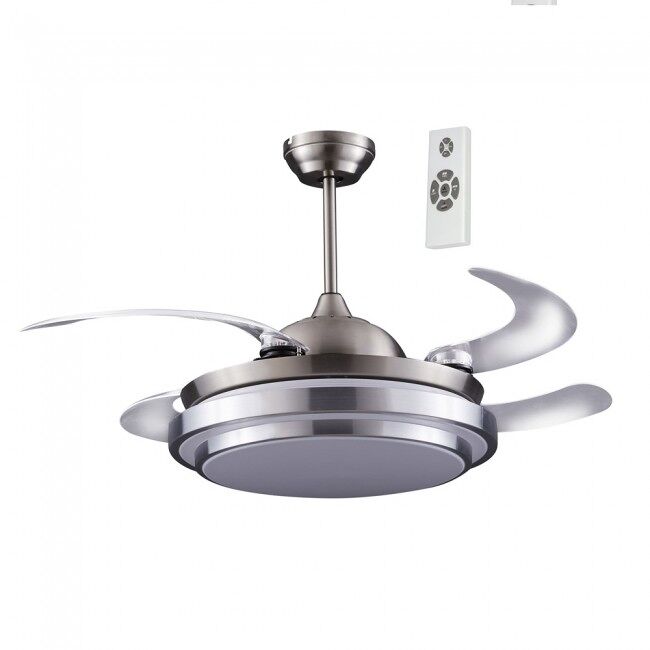Ventilador LED con aspas plegables Twin (36W) ABS - Acero - Acrílico Moderno
