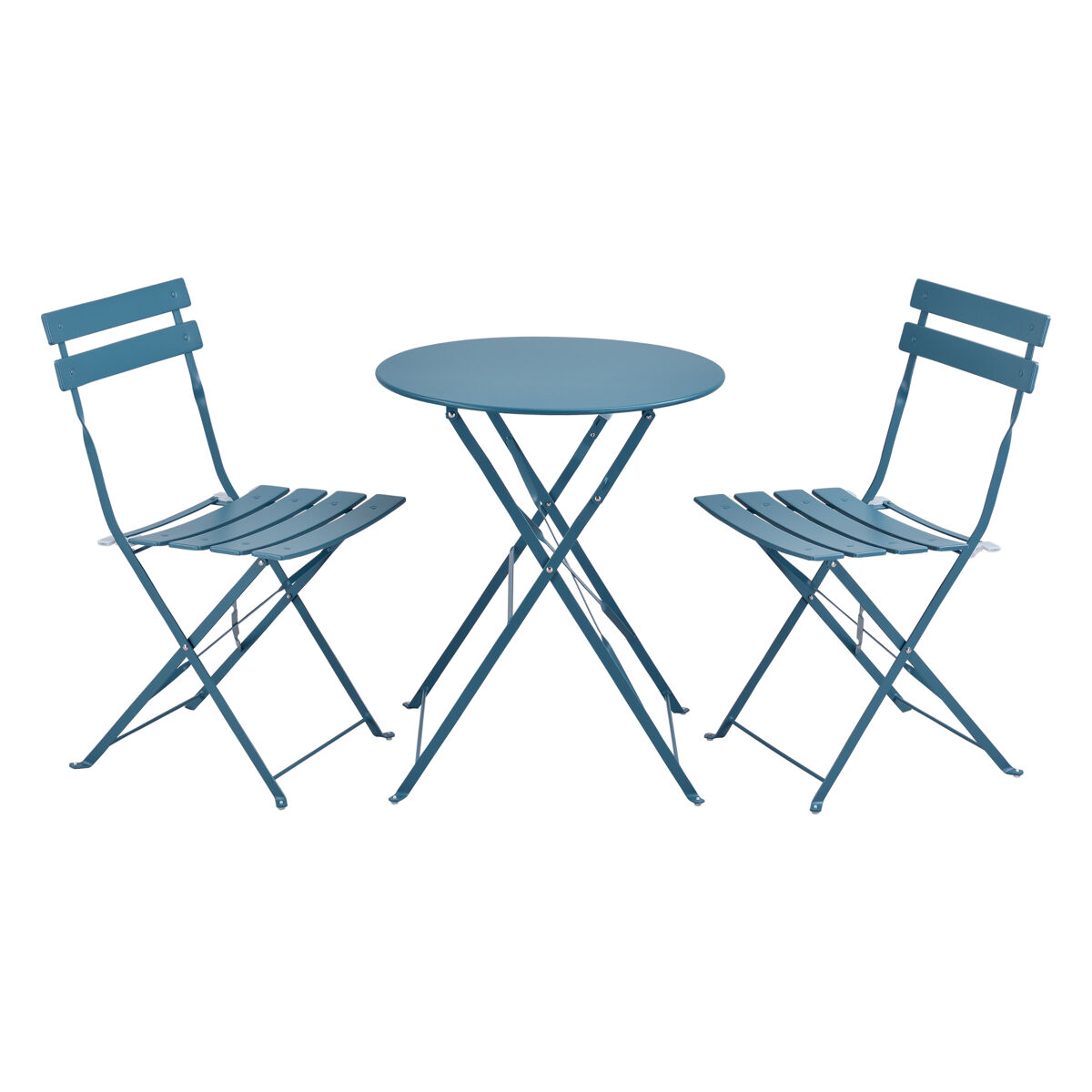 Set bistro  caprile 3-piezas plegables 71 x 60 cm - turquesa [en.casa]